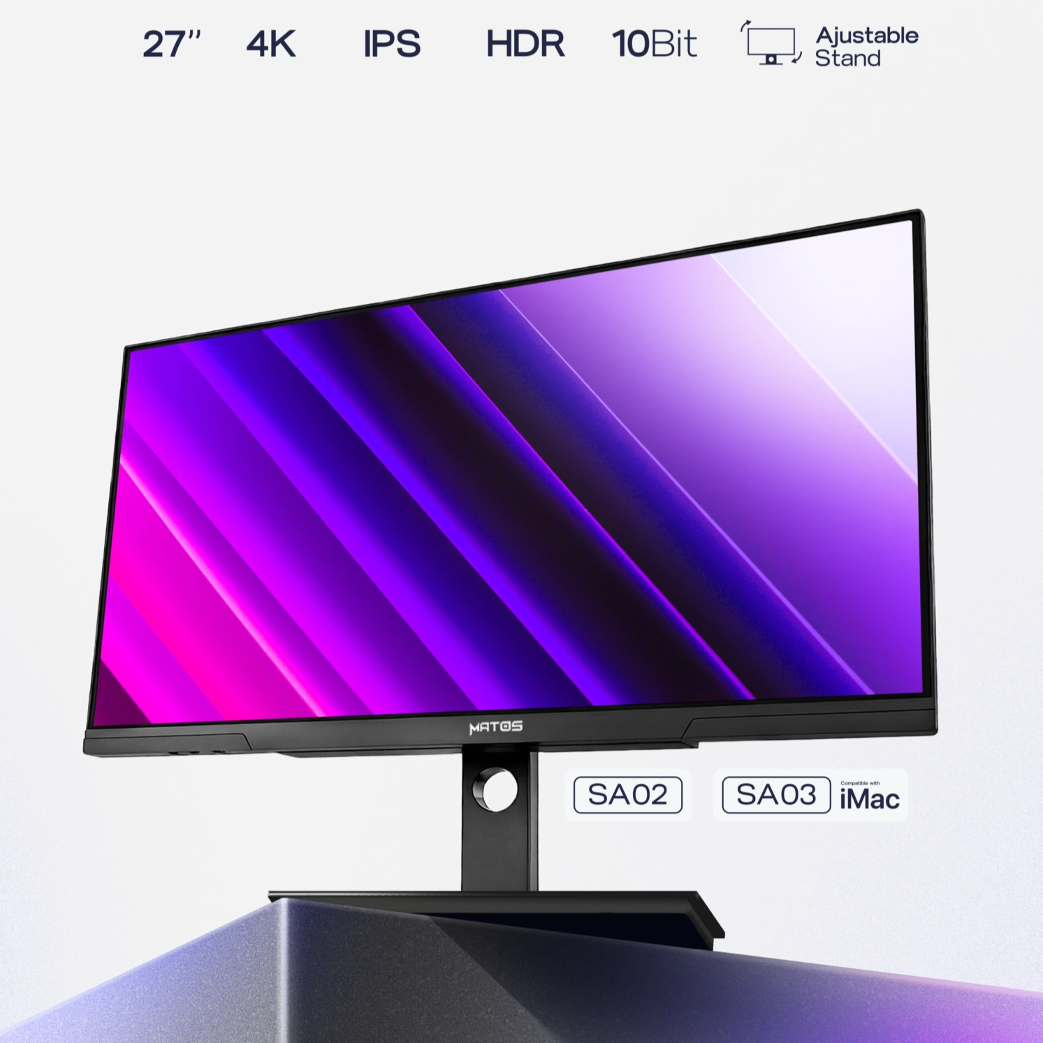MONITEUR MATOS STUDIOART SA02 60HZ HDR400 IPS 27 POUCE ADJUSTABLE UHD 4K